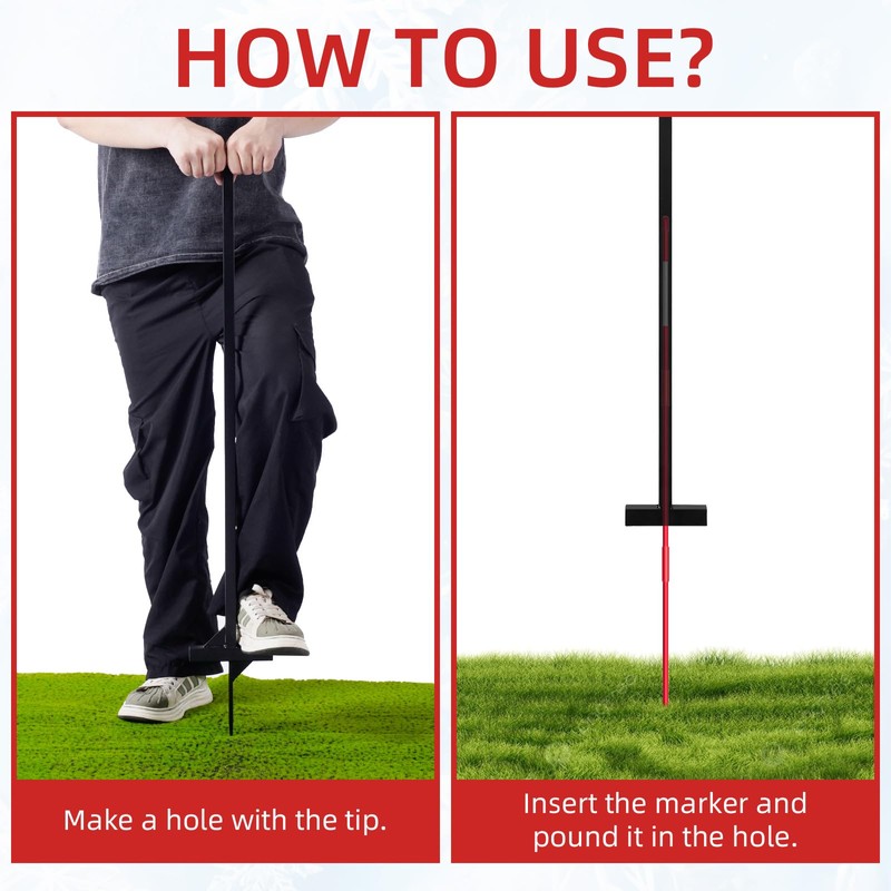 Snow Stake Installation Tool, Heavy Duty Driveway Markers Installation Tool