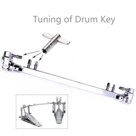 TUOREN Double Kick Drum Pedal Drive Shaft Steel Bass Drum Pedal Linkage Connector Arm for Drum Kit Percussion Instrument Parts Equipped with T Shaped Tuning Key (Red)