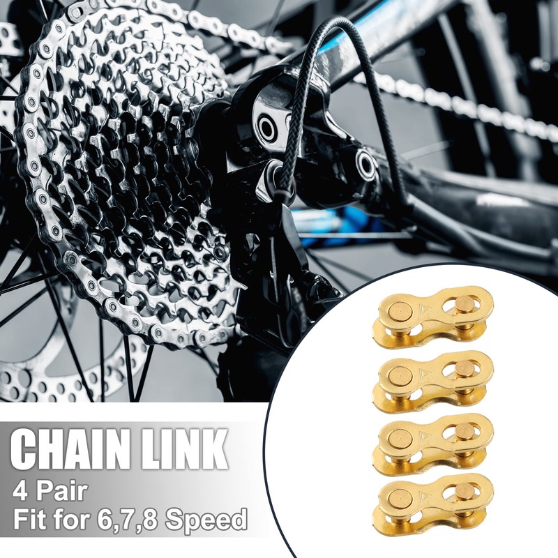 X AUTOHAUX 4 Pair 6 7 8 Speed Gold Tone