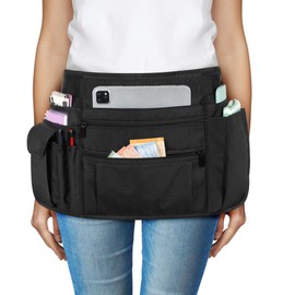 Rexmica Waitress Apron Server Apron with Multiple Pockets, Half Apron with Adjustable Belt for Waitress, Waiter, Women Men Server, Waist Apron for Restaurant, Bistro, Kitchen, Black