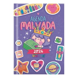 Agenda Diaria 2026 Vania Bachur Diseño Malvado Lila 352 Hojas A5                                                                                      