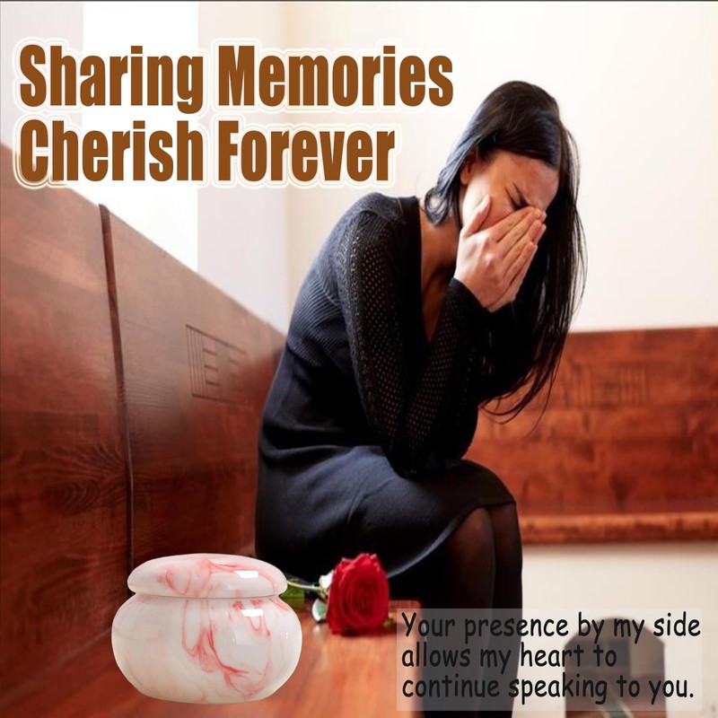 Ceramic Mini Cremation Urn,Small Keepsake Urns for Human Pets Ashes