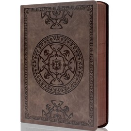 CAGIE Leather Vintage Journal for Men Soft Cover Lined Pages Notebook 180 Lay Flat for Writing Travel Diary, 5.7'' x 8.3'', Dark Brown