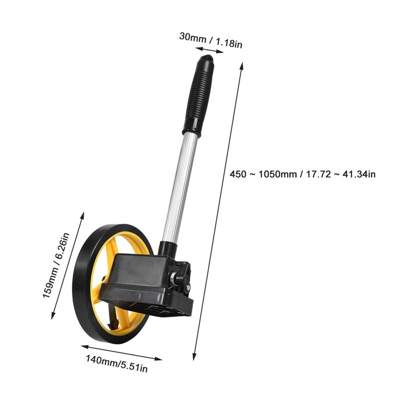 Portable Measuring Wheel 0~9999.9m Distance Measuring Roller for Multiple PurposeSmall