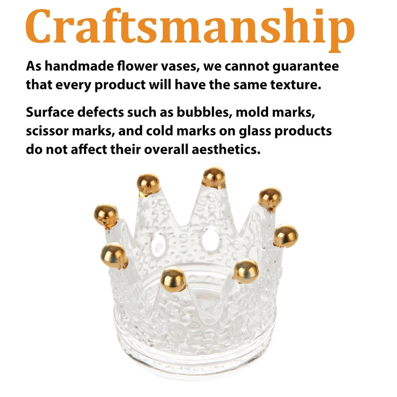 LOLYSIC 6 Pack Votive Candle Holders, Crown Glass Tealight Candle