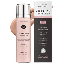 Jerome Alexander MagicMinerals AirBrush Foundation, Spray Makeup with Skincare Active Ingredients, Ultra-Light, Buildable, Full Coverage Formula (Warm Beige)