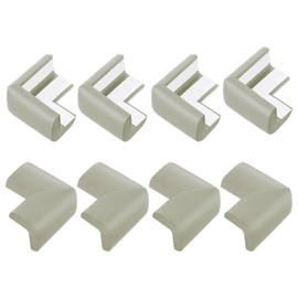 sourcing map Corner Protectors, 8 Pcs Furniture Corner Guards and Edges Safety Bumpers, Soft Rubber Foam Cushions for Fireplace, Table, Stair, Cabinet Edges and Sharp Corners (Light Grey)
