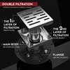 WEBANG 4 Inch Square Shower Drain Brushed Floor Drain with