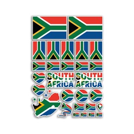 A4 Sticker Sheet South Africa Flags Vinyl Stickers - African Country World National Flag Vacation Travel Holiday Car Aesthetic #80094