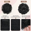 Curly Messy Bun Hair Pieces for Women Short Synthetic Loose