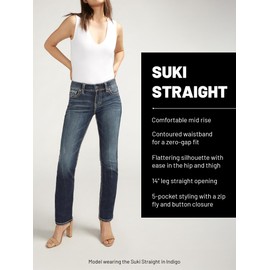 Silver Jeans Co. Suki Mid Rise Curvy Fit Straight Leg Jeans