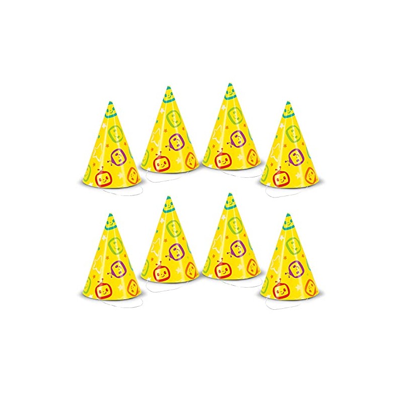 Unique Cocomelon Mini Party Pack of 8 Hats, Medium, Multicolor