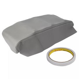 topgearsltd Fits for 2004-2009 Toyota Prius Leather Console Lid Armrest Cover Skin Gray