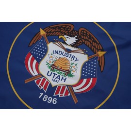 FLAGPARK Utah Flag 3X5 FT Made in USA, Double Sided UT Utah State Flags 3 Ply Heavy Duty State of Utah Flag for Outdoors Banner with 2 Brass Grommets