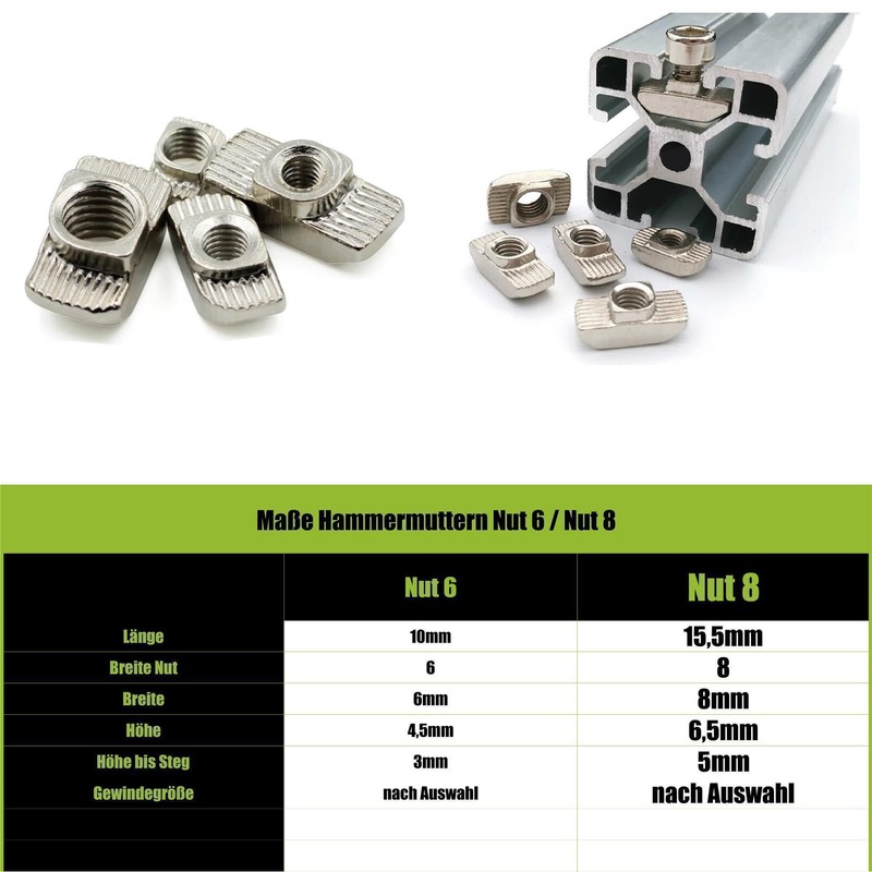 100pcs Nut 8 Hammer Nut M4 Thread 3030 4040 Profile