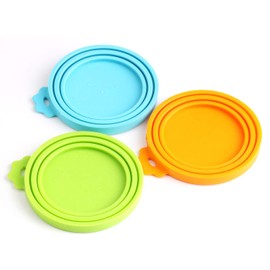 Comtim Pet Food Can Cover Silicone Can Lids for Dog and Cat Food(Universal Size,One fit 3 Standard Size Food Cans),Multi-Colored