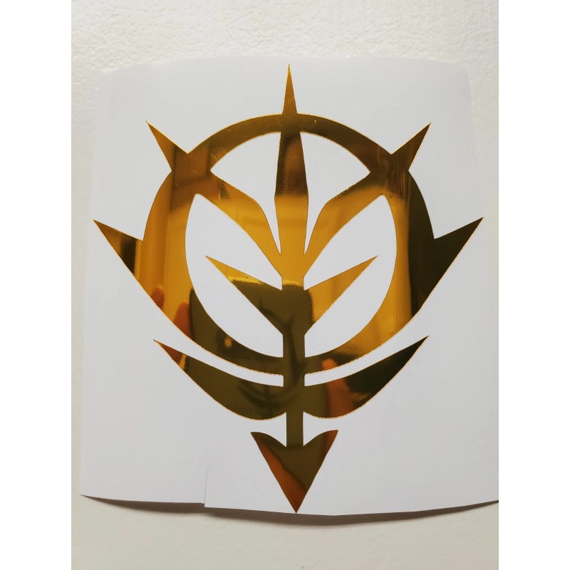 Mobile Suit Bandai Gundam Zeon Emblem Logo Gold Sticker Vinyl