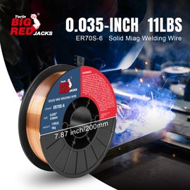 BIG RED Solid MIG Welding Wire: ER70S-6 .035" 11LBS, Mild Steel MIG Wire with Low Splatter for All Position Gas Welding