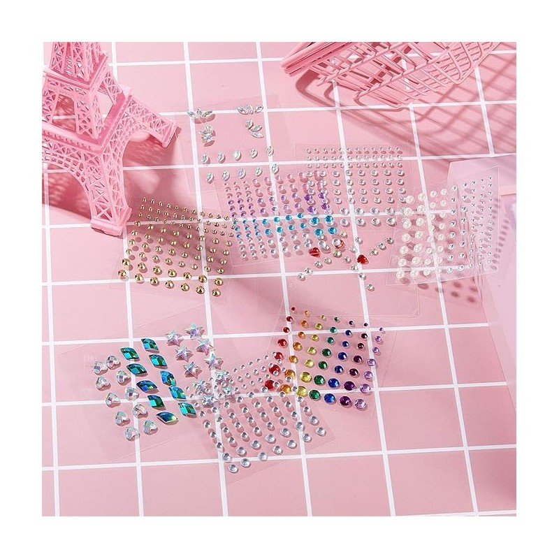 Self Adhesive Rhinestone Stickers Face Gems Stick on for Face