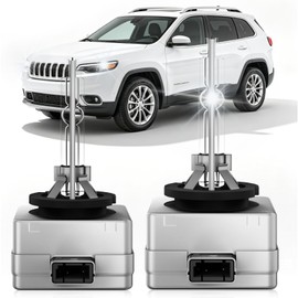 EASY EAGLE D3S HID Xenon Headlight Bulbs Fit for Jeep Grand Cherokee 2014-2021 Cherokee 2014-2018 Compass 2017-2021 6000K Cool White High & Low Beam Replacement Bulb 35W D3SC1 Headlamp, Pack of 2