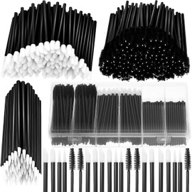 263 Piezas Kit de Aplicadores de Maquillaje Desechables, Incluyen 50 Pinceles de Delineador de Ojos 100 Aplicadores de Pintalabios 112 Varitas de Rímel Cepillo de Pestañas con Caja de Plástico