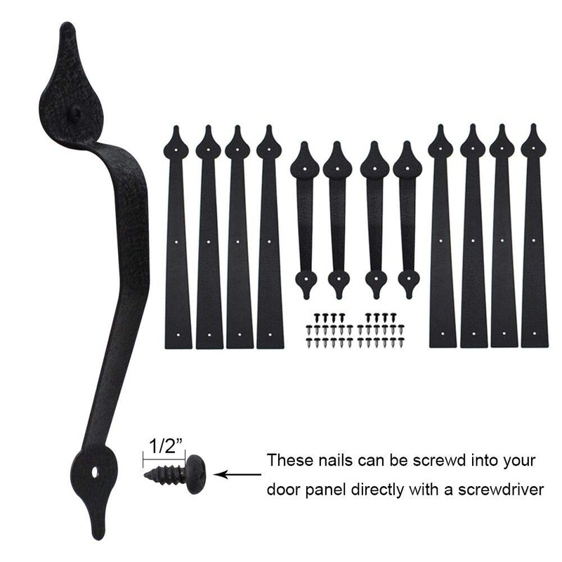 WINSOON Decorative Metal Garage Door Hardware - Screw-in Carriage House
