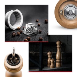 Peugeot - Paris Antique Manual Pepper Mill - Adjustable Grinder - Beechwood, Antique, 8.5in