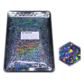 DIY MASTER Smoke Rainbow Glitter Flakes, 0.04 inch (1 mm), 17.6 oz (500 g)