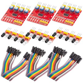AZDelivery 3 x 4 Channel Infrared Obstacle Sensor with Digital Output and Adjustable Sensitivity for Robot Car Obstacle Avoidance PCB with Connection Cables