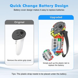 Silicone Cover Set for Meta Quest 3, Upgraded Design Full Protection for Quest 3, 4 in 1 VR Accessories Protective Cover for Oculus Quest 3, Ideal Present for Birthday and Christmas (Street Graffiti)