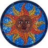 Mosaic Sun Face Plaque 16 Inch Diameter, Blue