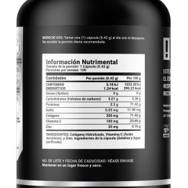 Zinc Con Colágeno Y Vitamina C De 100 Cápsulas. B Life Sin Sabor