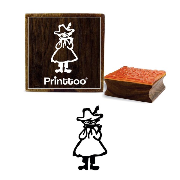 Printtoo Diary Card Print Girl Design Square Wooden Rubber Stamp
