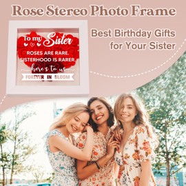 Sister Birthday Gifts, Sister Gifts, Pamper Gifts for Women, Ideal Presents for Graduation Christmas Moving, Unique Shadow Boxes Eternal Flower Roses
