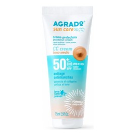 Bloqueador Solar Crema Color Fps50 Tono Medio Agrado 75ml