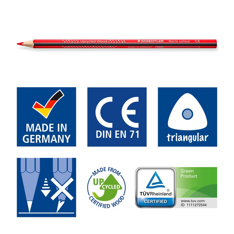 STAEDTLER Noris colour 187 colouring pencils, ergonomic triangular format, non-slip