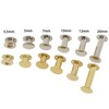 Book Screws Brass-Plated or Nickel-Plated Chicago Screws Book Rivets Size