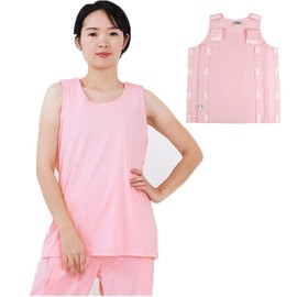Aylashine Shoulder Stick-up Access Tank Tops Post Surgery Shirts Tear Away Chemo Shirt Clothes After Rotator Cuff Surgery Breast Recovery Tank Tops Post Shoulder Surgery Shirt Short Pink (L)