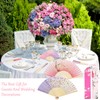 3PCS Folding Hand Fans with Tassel and Fabric Sleeves, Bamboo