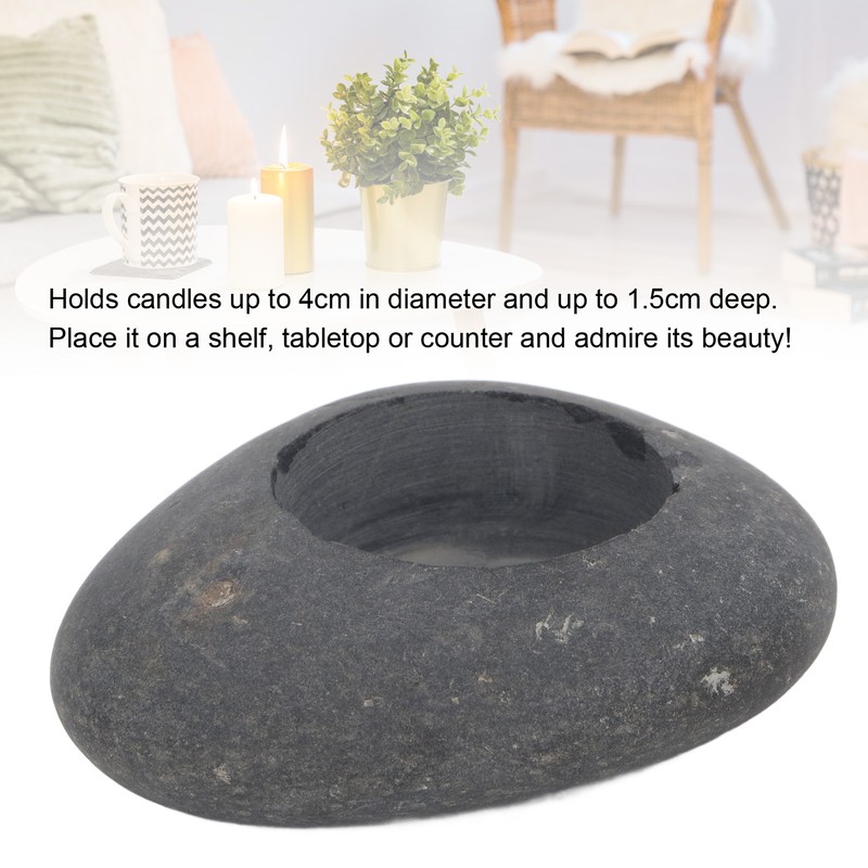 Pebble Candle Holder Handmade Decorative Stone Tealight Candle Holder for