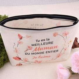 Mere Make-up-Tasche, Geschenkidee, Geschenk für Oma, Original, Geburtstagsgeschenk für Mama, Geschenk Tata Schwester Freundin, Du bist die beste Mama der ganzen Welt, ich liebe dich, S