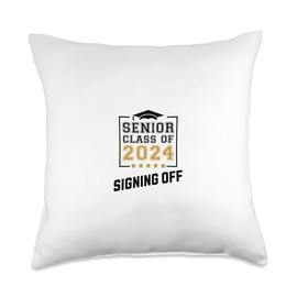 Class of 2024 Senior Autograph High School Memory Party Throw Pillow