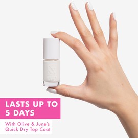 Olive & June Quick Dry Nail Polish | Fast-Drying, Smudgeproof Color | 15-free, Vegan, Cruelty-Free Formula | Lasts up to 5 Days | Salon-Quality Manicure, Pedicure at Home | Swan
