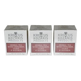Krocus Kozanis Saffron Teas (Herbal Tea with Cinnamon),pack of 3