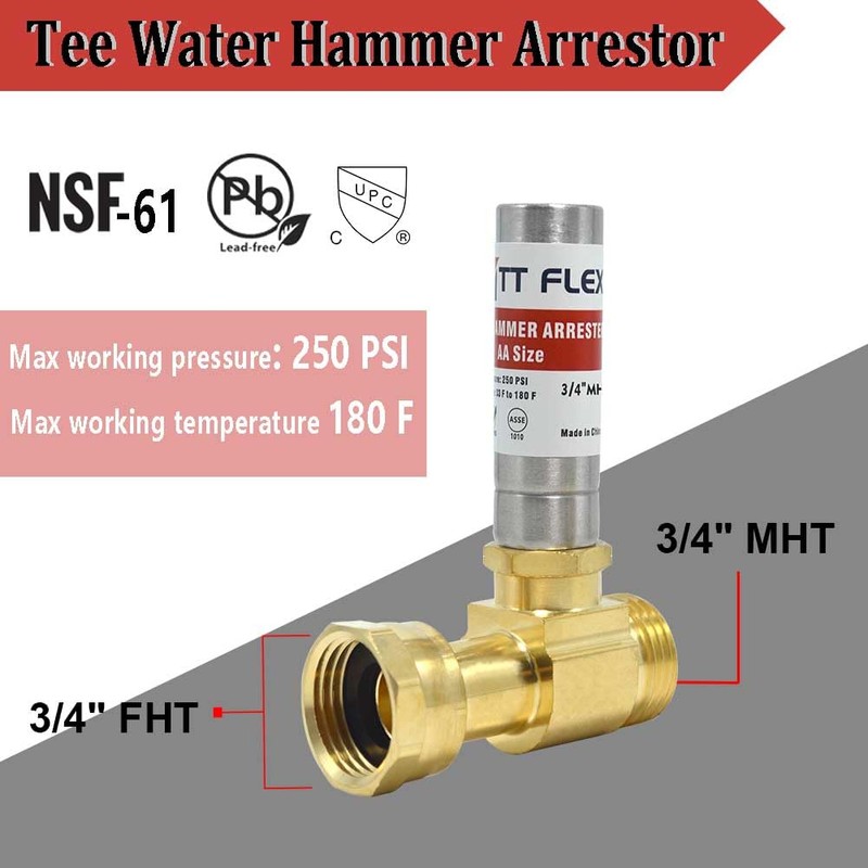 TTFLEX Stainless Steel Water Hammer Arrestor 3/4 Inch Swivel FHT