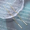 Aneneiceera Vintage Long Bar Threader Chain Earrings Gold Vertical Bar