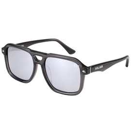 70s Retro Square Aviator Sunglasses for Women Men Polarized UV Protection, Trendy Vintage Style （deep transparent gray）D1240304