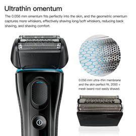 2024 Upgraded 52B 5020, 5020s, 5030 Shaver Razor Blade Cassette For Br-aun 5 Series: 5748 5147S 5140S 5190CC 5749 5768 5769 5050S 5070S (Black)