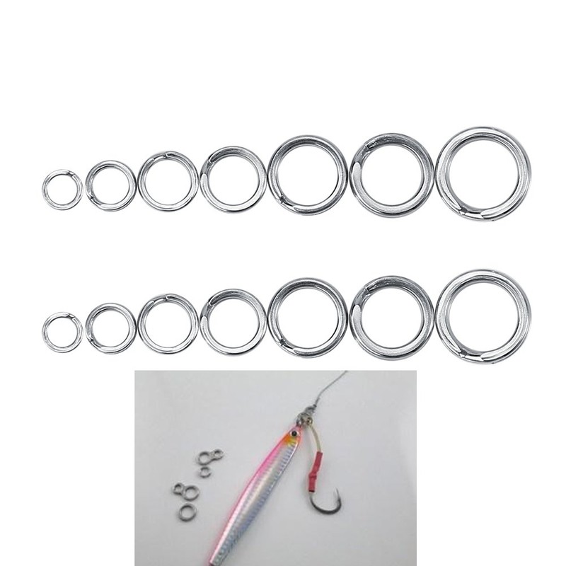 50pcs/100pcs Split Rings, Stainless Steel Fishing Tackle Bait Double Circle
