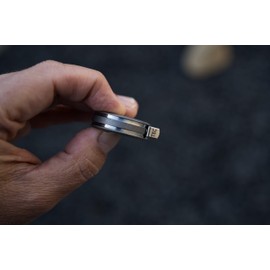 TEC Accessories Ti-Tape Titanium Retractable Mini Tape Measure (Stonewashed Finish) - Imperial and Metric, 3 Foot User-Replaceable Small Measuring Tape - EDC, Lightweight, Pocket Size Keychain Clip